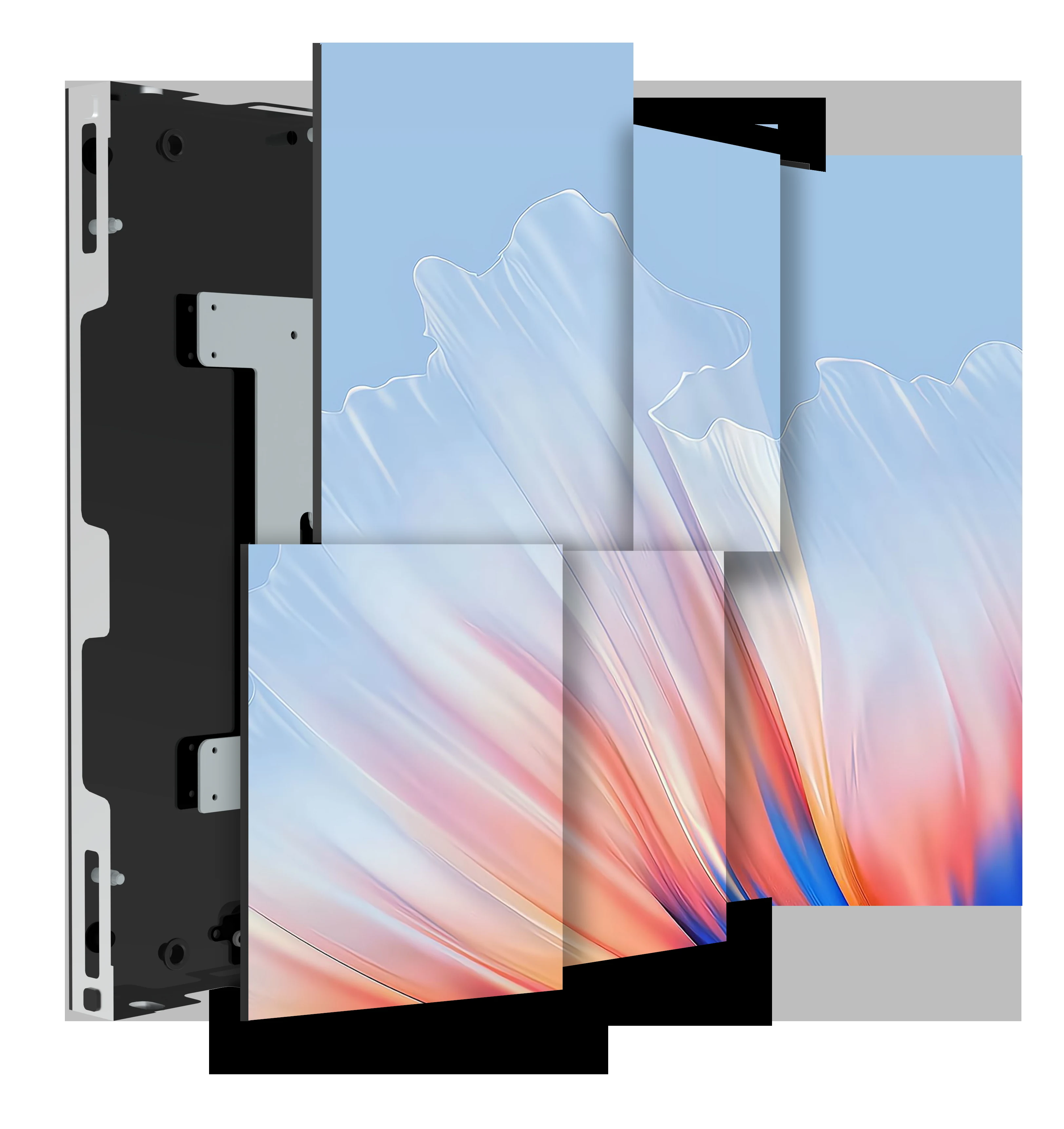 SlimPixel Series fine pitch LED display cabinet structure with hidden handle quick lock and die-cast aluminum design