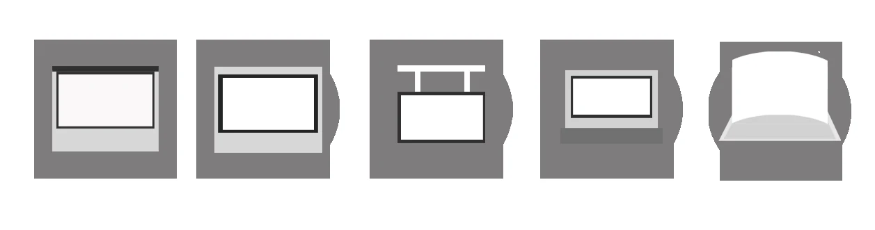 Wall mounted embedded and hanging installation options for fine pitch LED display